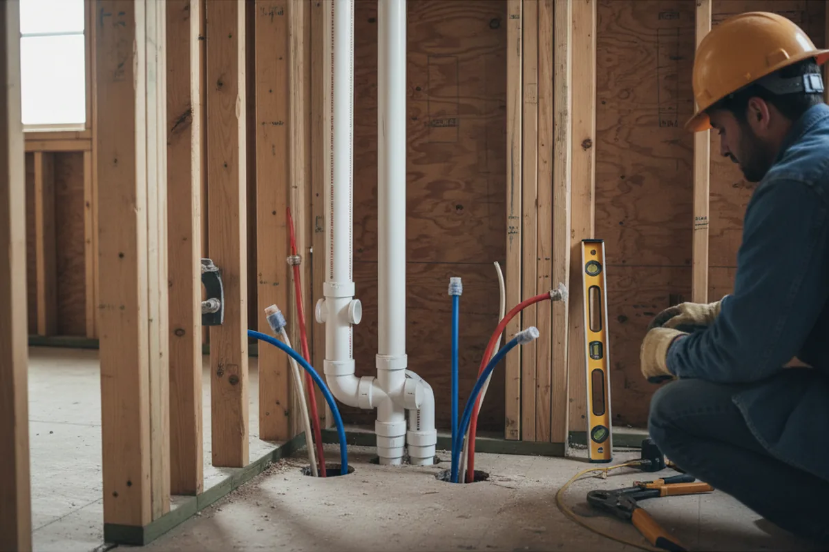 Drain and supply rough-in during Drain Cleaning in Blackshear
