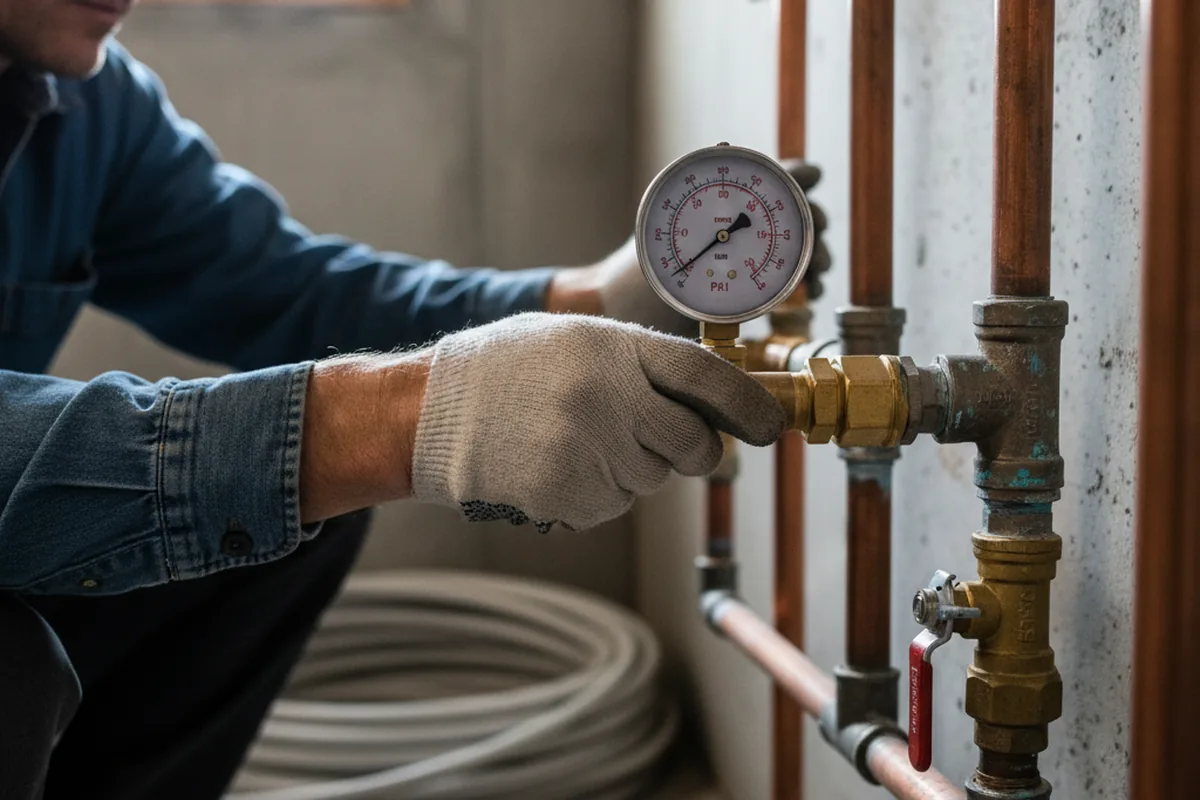 Pressure testing a repaired line during Water Line Repair in Blackshear